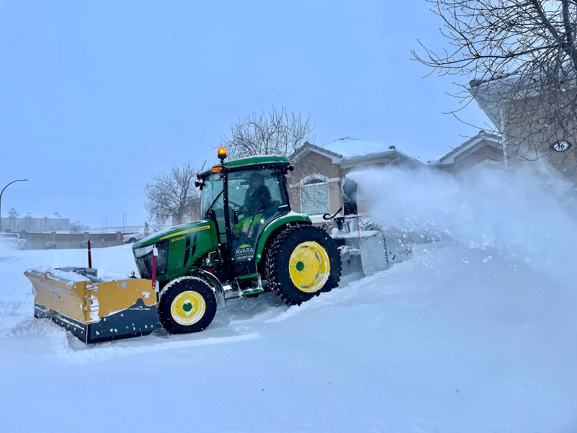 River Ridge Estates — Condo community with 60+ private driveways — coordinated driveway clearing, sidewalk crews, and traction control all dispatched automatically on snow depth trigger events.
