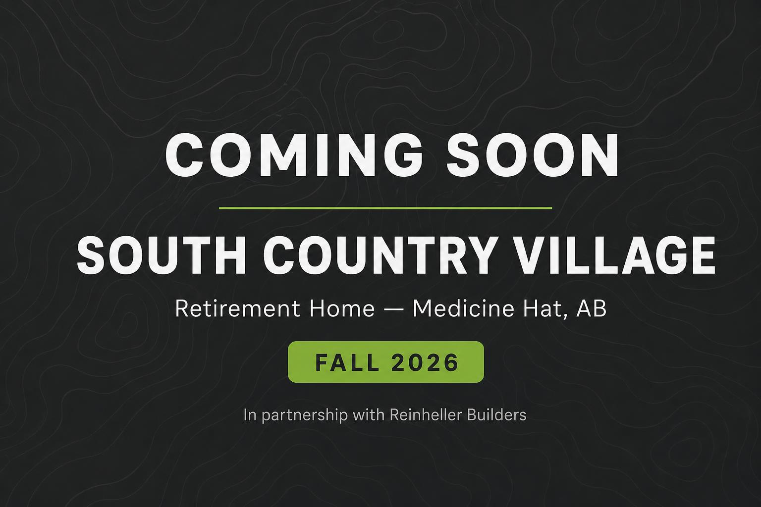 South Country Village Retirement Home — Awarded site — full landscape and irrigation package for the South Country Village retirement home, in partnership with Reinheller Builders. Construction starts this fall.